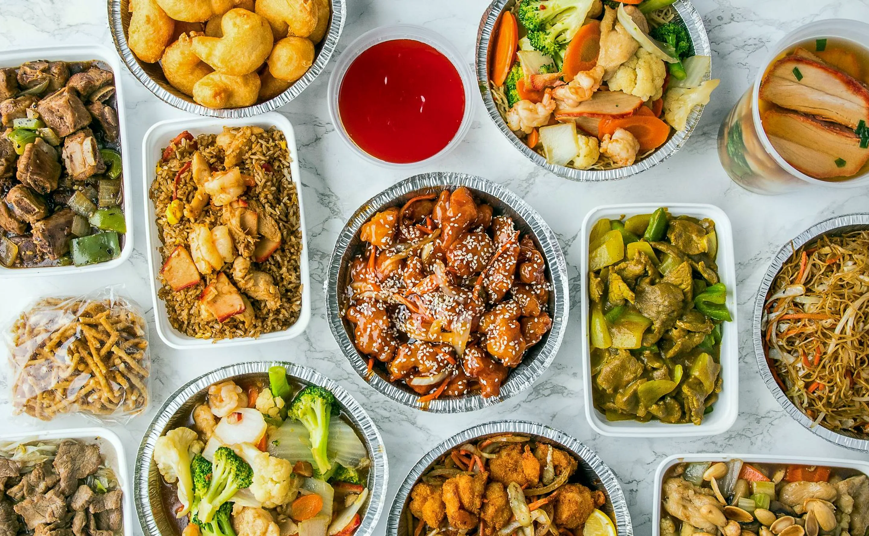 Spread of Oriental Bowl dishes