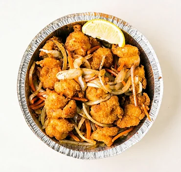Pan fried shrimp with lemon